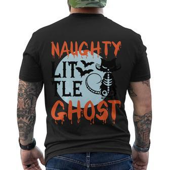 Naughty Lit Tle Ghost Cat Halloween Quote Men's T-shirt Back Print - Thegiftio UK