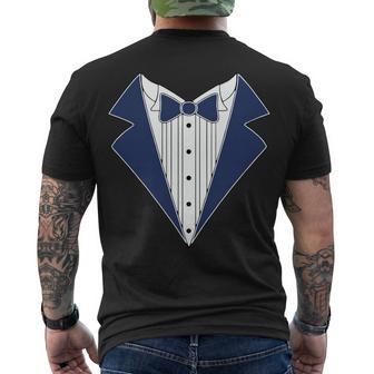 Navy Tux Tuxedo Men's Crewneck Short Sleeve Back Print T-shirt - Monsterry UK