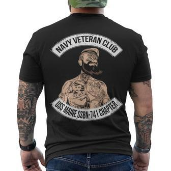 Navy Uss Maine Ssbn Men's Crewneck Short Sleeve Back Print T-shirt - Monsterry