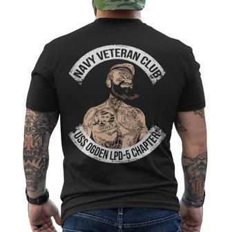 Navy Uss Ogden Lpd Men's Crewneck Short Sleeve Back Print T-shirt - Monsterry