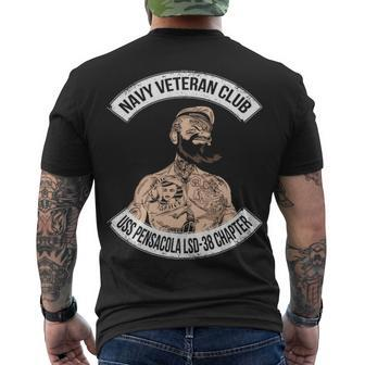 Navy Uss Pensacola Lsd Men's Crewneck Short Sleeve Back Print T-shirt - Monsterry