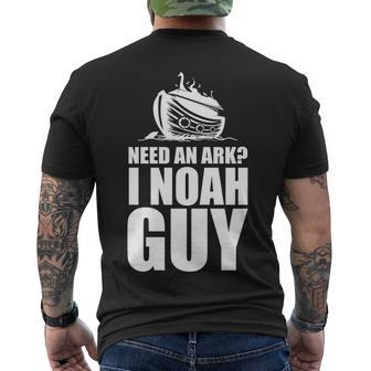 Need An Ark I Noah Guy Men's Crewneck Short Sleeve Back Print T-shirt - Monsterry DE