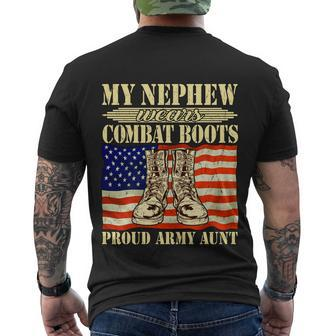 My Nephew Wears Combat Boots Proud Army Aunt Military Men's T-shirt Back Print - Thegiftio UK