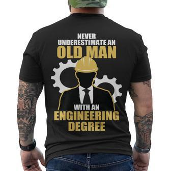Never Underestimate An Old Man With An Engineering Degree V2 Men's Crewneck Short Sleeve Back Print T-shirt - Monsterry DE