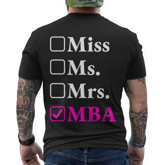 New Mba Grad Miss Ms Mrs Mba Great Men's T-shirt Back Print - Thegiftio UK