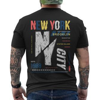 New York City Brooklyn Abstract Tshirt Men's Crewneck Short Sleeve Back Print T-shirt - Monsterry CA