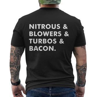 Nitrous & Blowers & Turbos & Bacon Tshirt Men's Crewneck Short Sleeve Back Print T-shirt - Monsterry DE