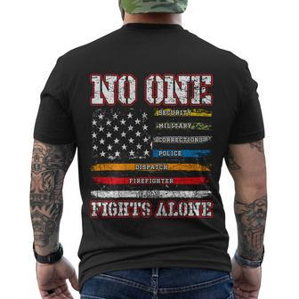 No One Fights Alone Funny Gift Men's Crewneck Short Sleeve Back Print T-shirt - Monsterry UK