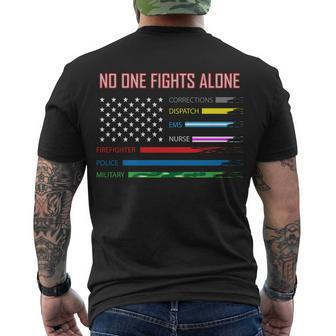 No One Fights Alone Tshirt Men's Crewneck Short Sleeve Back Print T-shirt - Monsterry UK