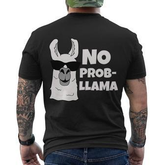 No Probllama Llama Problem Funny Men's Crewneck Short Sleeve Back Print T-shirt - Monsterry AU