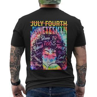 Not July 4Th Juneteenth Tie Dye African American Woman Tshirt Men's Crewneck Short Sleeve Back Print T-shirt - Monsterry DE