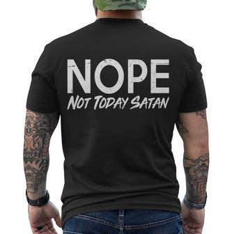 Not Today Satan Tshirt Men's Crewneck Short Sleeve Back Print T-shirt - Monsterry UK