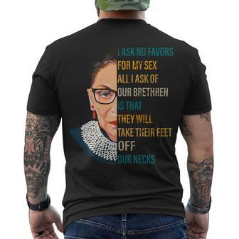 Notorious Rbg Ask No Favors Quote Men's Crewneck Short Sleeve Back Print T-shirt - Monsterry DE