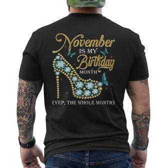 November Is My Birthday The Whole Month November Diamond Men's T-shirt Back Print - Thegiftio UK