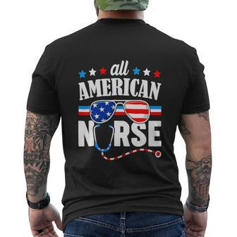 Nurse 4Th Of July Patriotic Usa Flag Nursing Men's Crewneck Short Sleeve Back Print T-shirt - Monsterry AU