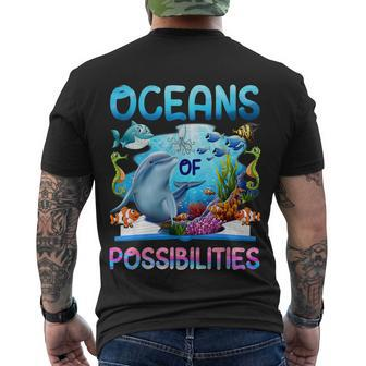 Oceans Of Possibilities Summer Reading 2022 Librarian Men's Crewneck Short Sleeve Back Print T-shirt - Monsterry