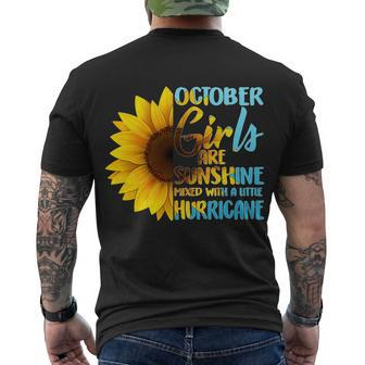 October Girls Sunflower Tshirt Men's Crewneck Short Sleeve Back Print T-shirt - Monsterry