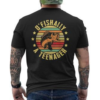 Ofishally A Nager Fishing Lovers Fisherman 13Th Birthday Men's T-shirt Back Print - Thegiftio UK
