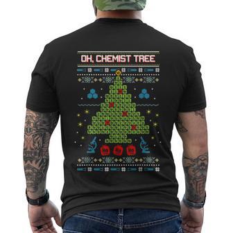 Oh Chemist Tree Chemistry Tree Christmas Science Men's Crewneck Short Sleeve Back Print T-shirt - Monsterry