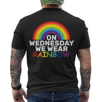 On Wednesday We Wear Rainbow Men's Crewneck Short Sleeve Back Print T-shirt - Monsterry
