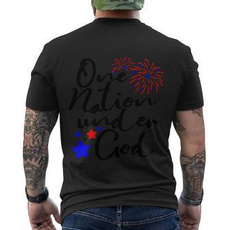 One Nation Under God Firework 4Th Of July Men's Crewneck Short Sleeve Back Print T-shirt - Monsterry DE