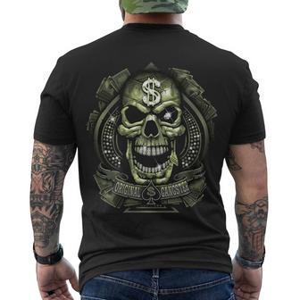 Original Gangster Skull Bling Men's Crewneck Short Sleeve Back Print T-shirt - Monsterry AU