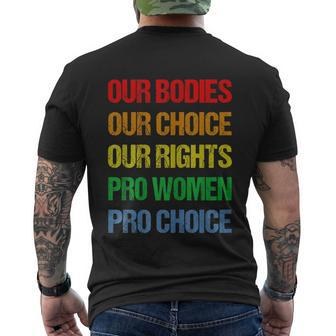 Our Bodies Our Choice Our Rights Pro Roe Men's Crewneck Short Sleeve Back Print T-shirt - Monsterry AU