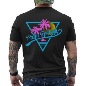 Palm Springs Retro 80S Neon Men's Crewneck Short Sleeve Back Print T-shirt - Monsterry