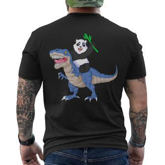 Panda Riding Dinosaur Men's Crewneck Short Sleeve Back Print T-shirt - Monsterry DE