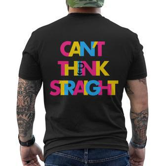 Pansexual Cant Think Straight Lgbtq Pansexual Pride Men's T-shirt Back Print - Thegiftio UK