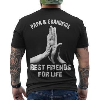 Papa And Grandkids - Best Friends Men's Crewneck Short Sleeve Back Print T-shirt - Seseable