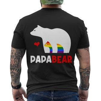 Papa Bear Proud Dad Rainbow Flag Lgbt Pride Father Day Cool Men's T-shirt Back Print - Thegiftio UK