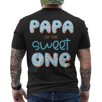 Papa Of The Sweet One Donut Boy 1St Birthday Party Dad Daddy Men's T-shirt Back Print - Thegiftio UK