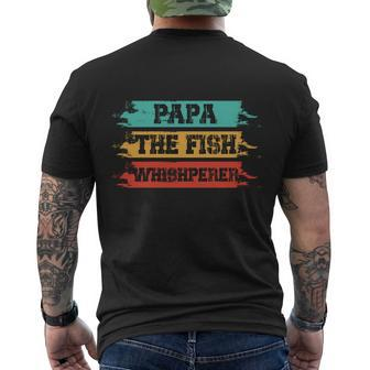 Papa The Fish Whishperer Men's Crewneck Short Sleeve Back Print T-shirt - Monsterry CA