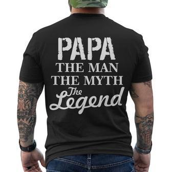 Papa The Man Myth Legend Tshirt Men's Crewneck Short Sleeve Back Print T-shirt - Monsterry DE