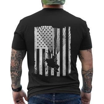 Paramotor Powered Paraglider Usa American Flag Tshirt Men's Crewneck Short Sleeve Back Print T-shirt - Monsterry
