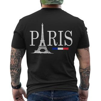 Paris Eiffel Tower Logo Men's Crewneck Short Sleeve Back Print T-shirt - Monsterry AU