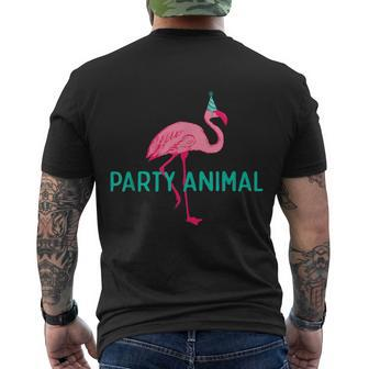 Party Animal Flamingo Birthday Flamingo Birthday Men's T-shirt Back Print - Thegiftio UK