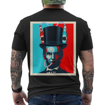 Party With Abe - Abraham Lincoln Drinking Beer Men's Crewneck Short Sleeve Back Print T-shirt - Monsterry