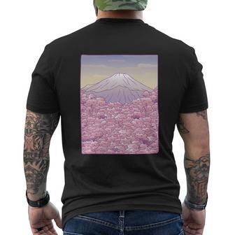 Pastel Mount Fuji Men's Crewneck Short Sleeve Back Print T-shirt - Monsterry AU