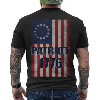 Patriot Betsy Ross Flag Men's Crewneck Short Sleeve Back Print T-shirt - Monsterry