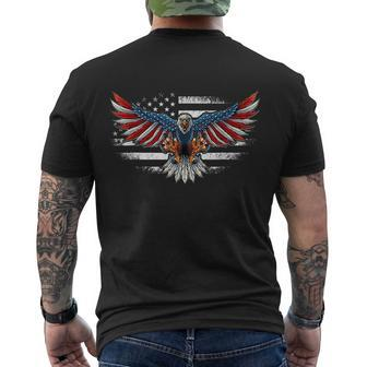 Patriotic Eagle 4Th Of July Usa American Flag Funny Gift Men's Crewneck Short Sleeve Back Print T-shirt - Monsterry DE