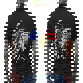 Patriotic Eagle Sunglasses Usa American Flag 4Th Of July Gift Men's Crewneck Short Sleeve Back Print T-shirt - Monsterry