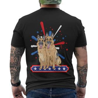 Patriotic German Shepherd American Flag Dog Lover Funny Gift Men's Crewneck Short Sleeve Back Print T-shirt - Monsterry CA