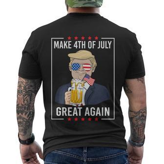 Patriotic Make 4Th Of July Great Again Trump Ing Beer Gift Men's Crewneck Short Sleeve Back Print T-shirt - Monsterry