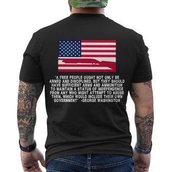 Patriotic Quote George Washington Tshirt Men's Crewneck Short Sleeve Back Print T-shirt - Monsterry