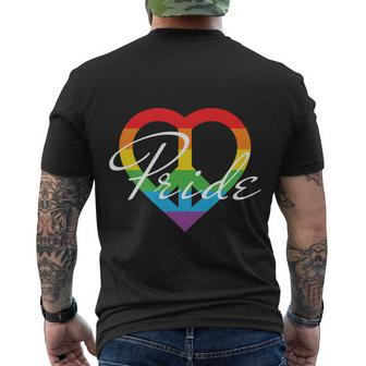 Peace Love Pride Lgbtq Awareness Pride Month Men's Crewneck Short Sleeve Back Print T-shirt - Monsterry