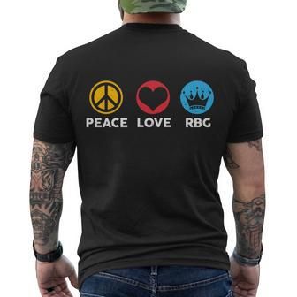 Peace Love Rbg Ruth Bader Ginsburg Tribute Tshirt Men's Crewneck Short Sleeve Back Print T-shirt - Monsterry