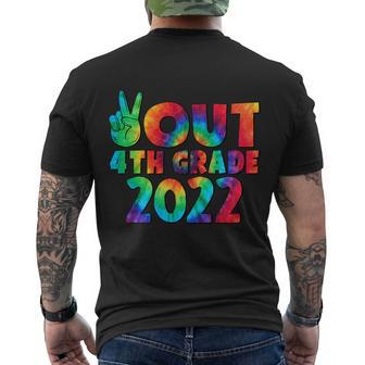 Peace Out 4Th Grade 2022 Tie Dye Happy Last Day Of School Funny Gift Men's Crewneck Short Sleeve Back Print T-shirt - Monsterry DE