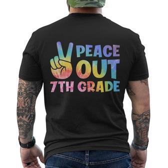 Peace Out 7Th Grade 2022 Graduate Happy Last Day Of School Great Gift Men's Crewneck Short Sleeve Back Print T-shirt - Monsterry DE